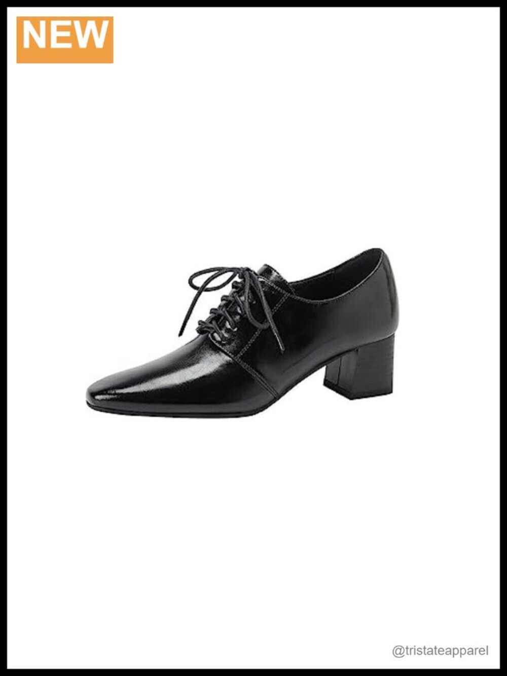 Handmade Genuine Leather Square Toe Oxford Pumps Lace Up Block Heel